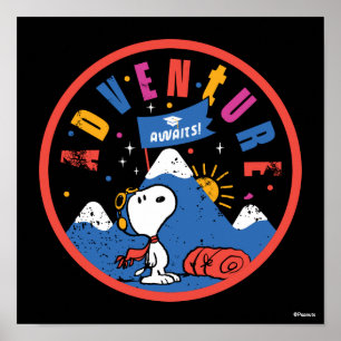 Snoopy Äventyr Väntar Examen Berg Design Poster
