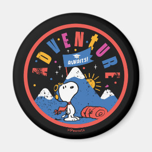 Snoopy Äventyr Väntar Examen Bergsdesign Magnet