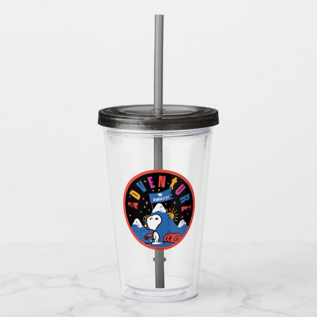 Snoopy Äventyr Väntar Examen Bergsdesign Take Away Mugg (Framsida)