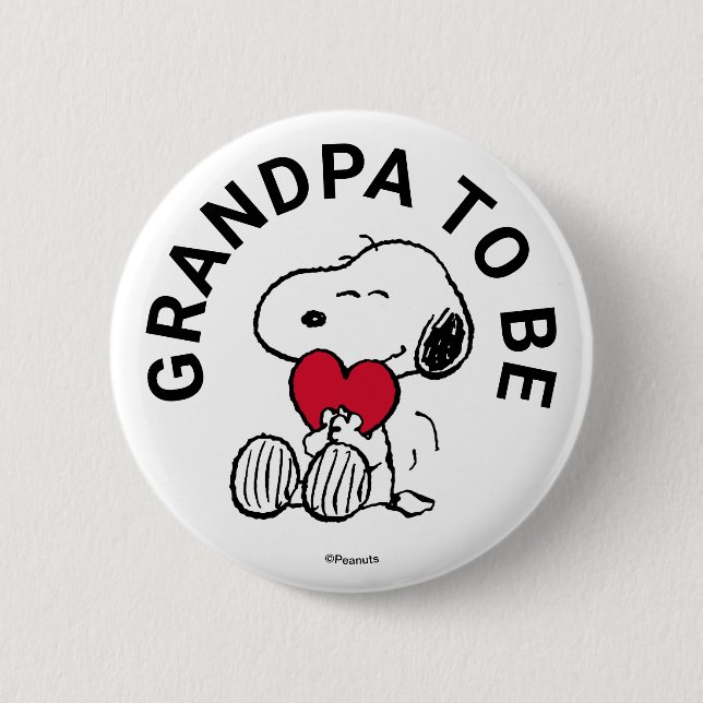 Snoopy Baby Shower Grandpa ska vara Knapp (Framsida)