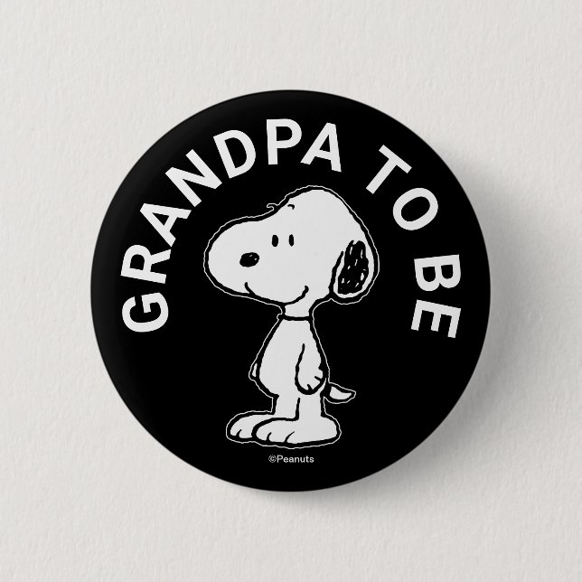 Snoopy Baby Shower Grandpa ska vara Knapp (Framsida)