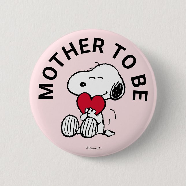 Snoopy Baby Shower Mor ska vara Knapp (Framsida)