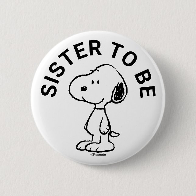Snoopy Baby Shower-syster som ska visas Knapp (Framsida)