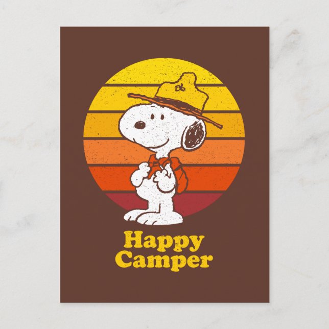 Snoopy | Beagle Scout - Glad Campare Vykort (Framsida)