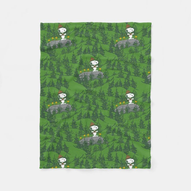 Snoopy Beagle Scout Hiking Pattern Fleecefilt (Framsidan)