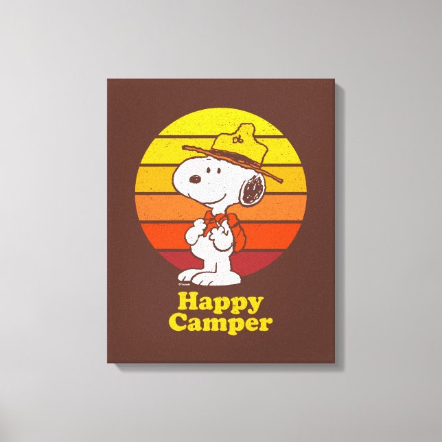 Snoopy | Beagle Scout - Lycklig Camper Canvastryck (Framsida)