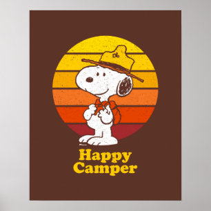 Snoopy Beagle Scout - Lycklig Camper Poster