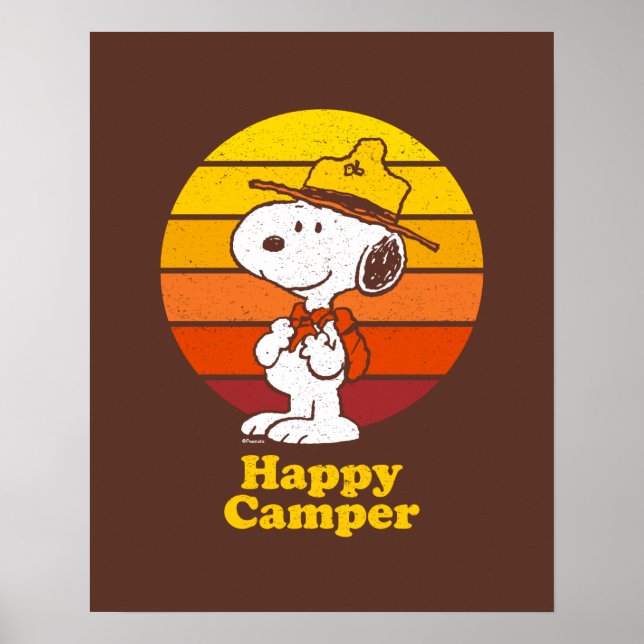 Snoopy | Beagle Scout - Lycklig Camper Poster (Framsidan)