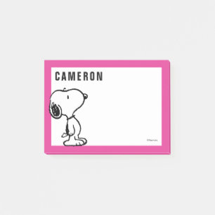 Snoopy Black & Magenta Lägg till ditt namn Post-it Block