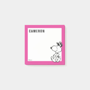 Snoopy Black & Magenta Lägg till ditt namn Post-it Block