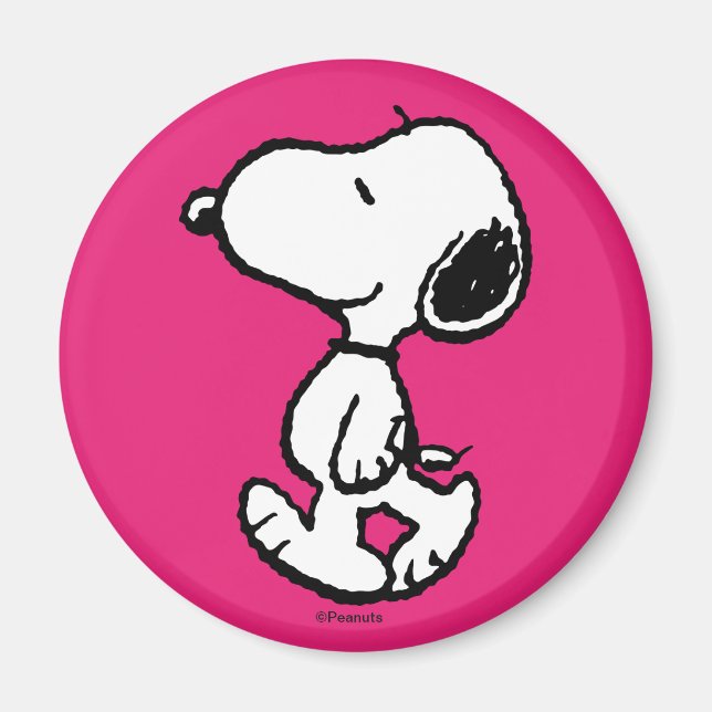 Snoopy Black & Magenta Magnet (Framsidan)