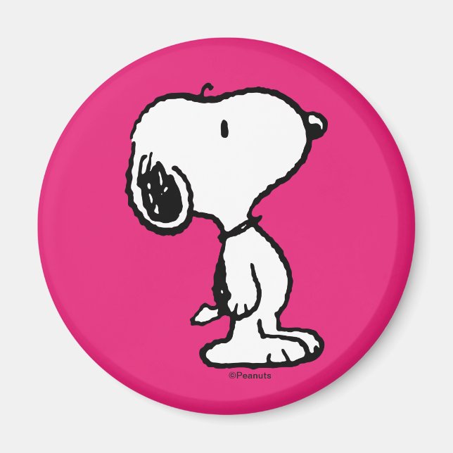 Snoopy Black & Magenta Magnet (Framsidan)