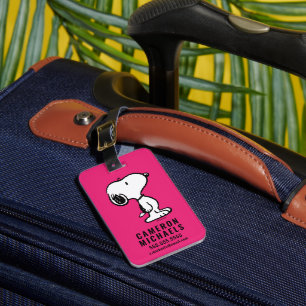 Snoopy Black & Magenta Mönster Bagagebricka