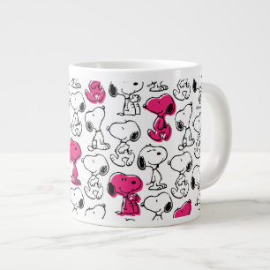 Snoopy Black & Magenta Mönster Jumbo Mugg