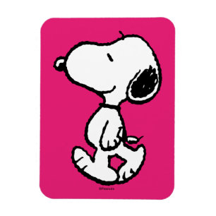 Snoopy Black & Magenta Mönster Magnet
