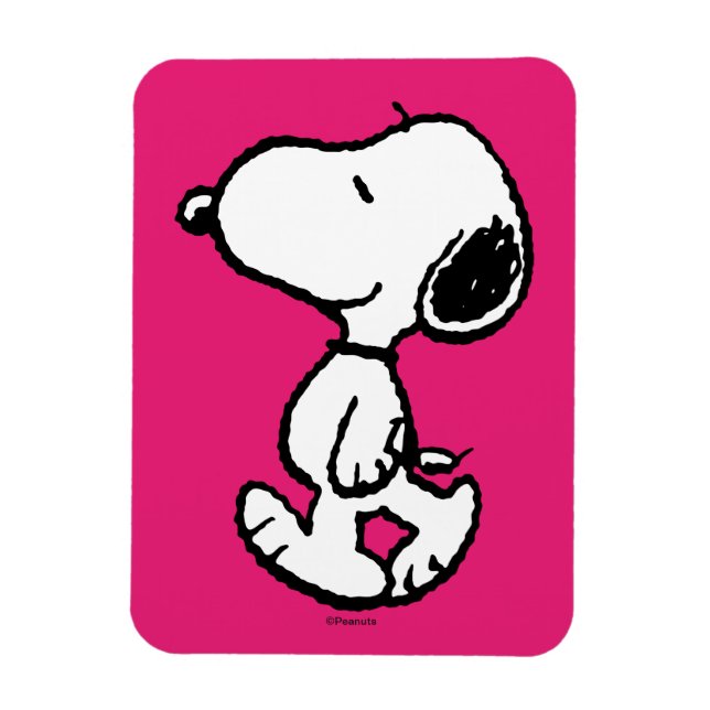 Snoopy Black & Magenta Mönster Magnet (Vertikal)