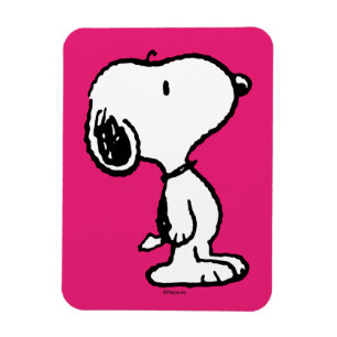 Snoopy Black & Magenta Mönster Magnet