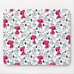Snoopy Black & Magenta Mönster Musmatta
