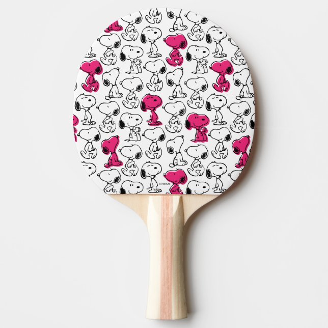 Snoopy Black & Magenta Mönster Pingisracket (Framsidan)