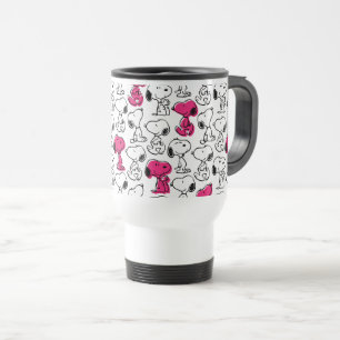 Snoopy Black & Magenta Mönster Resemugg
