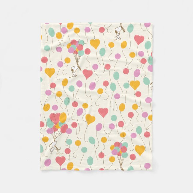 Snoopy Bunches of Balloons Mönster Fleecefilt (Framsidan)