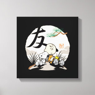 Snoopy, Charlie Brown och Woodstock - Friend Canvastryck