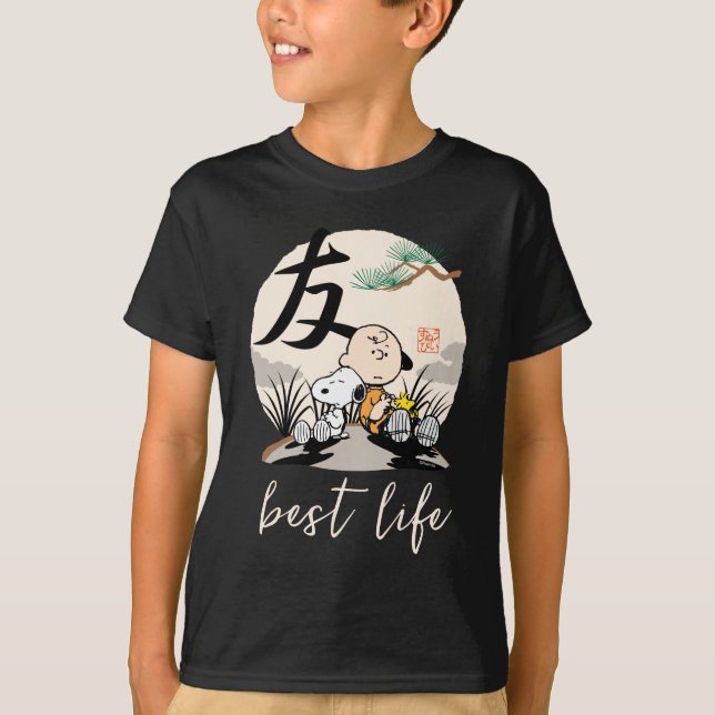 Snoopy, Charlie Brown och Woodstock - Friend T Shirt (Framsida)