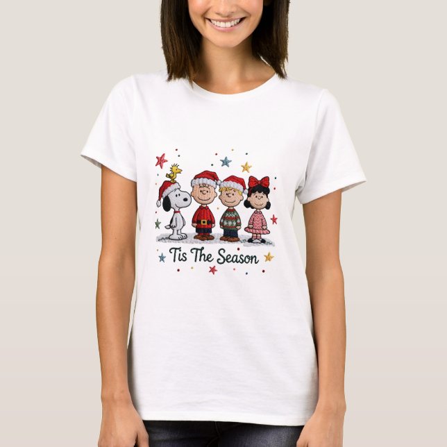 Snoopy Christmas, Tis The Season , Christmas T Shirt (Framsida)