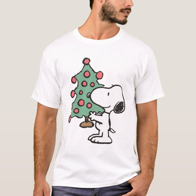 snoopy christmas tree t shirt (Framsida)
