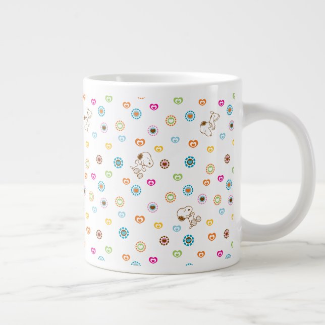 Snoopy Colorful Hearts Mönster Jumbo Mugg (Höger)