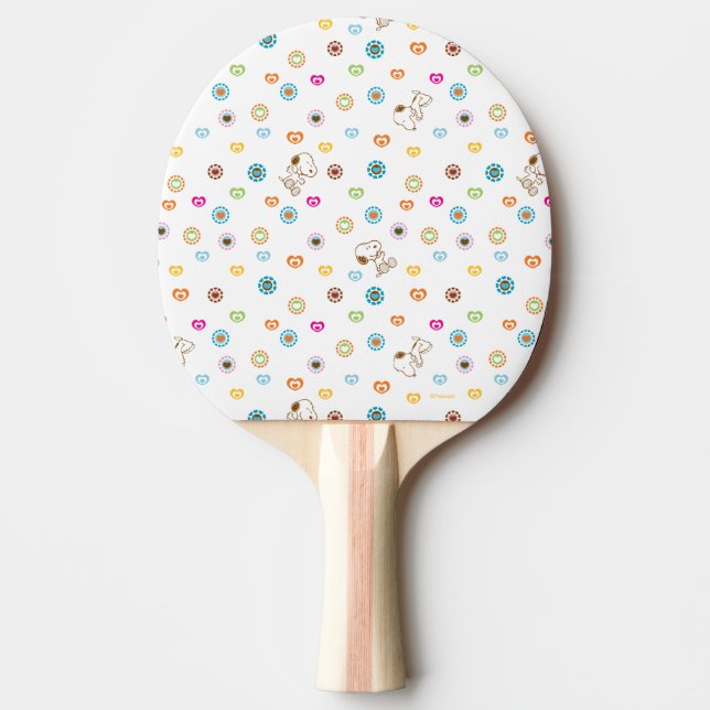 Snoopy Colorful Hearts Mönster Pingisracket (Framsidan)
