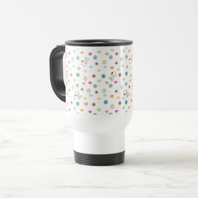 Snoopy Colorful Hearts Mönster Resemugg (Framsida vänster)