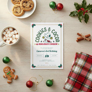 Snoopy   Cookies & Cocoa Birthday Inbjudningar