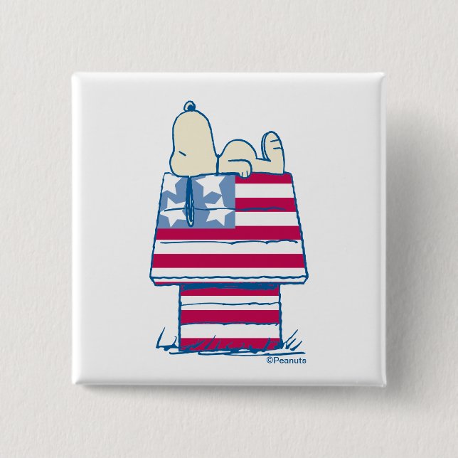 Snoopy den 4 juli Hund House Knapp (Framsida)