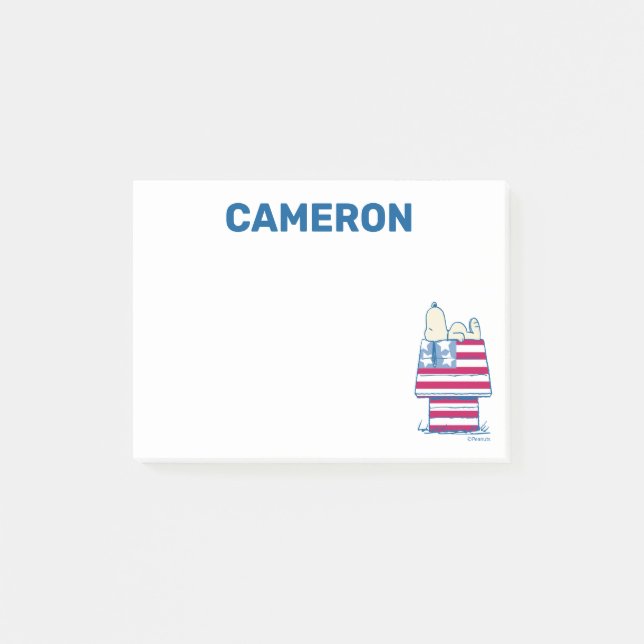 Snoopy den 4 juli Hund House Post-it Block (Framsida)