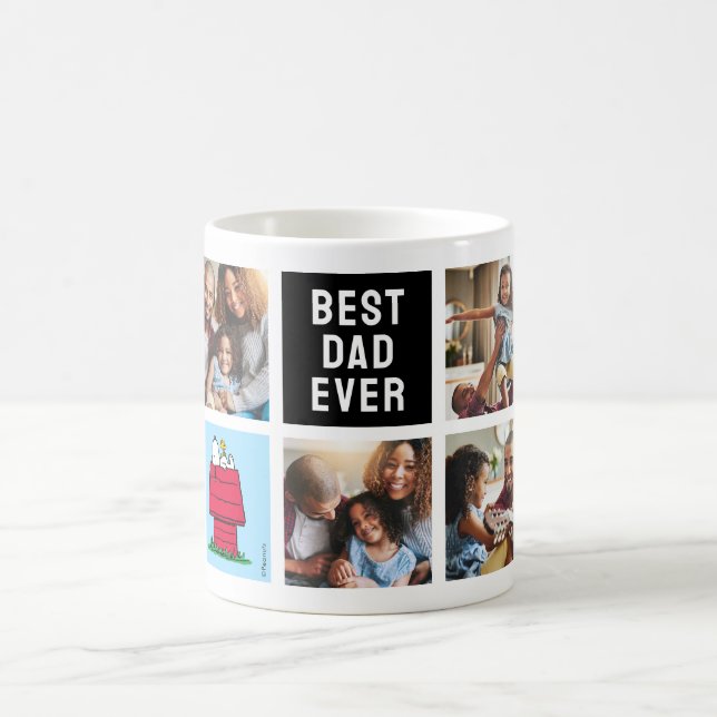 Snoopy Doghouse | Bästa Pappa - Fotokollage Kaffemugg (Center)