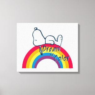 Snoopy Dream i Färg Rainbow Canvastryck