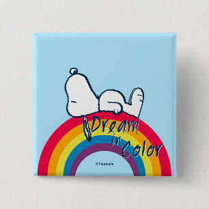Snoopy Dream i Färg Rainbow Knapp