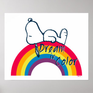 Snoopy Dream i Färg Rainbow Poster