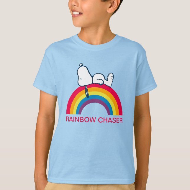 Snoopy | Dream i Färg Rainbow T Shirt (Framsida)