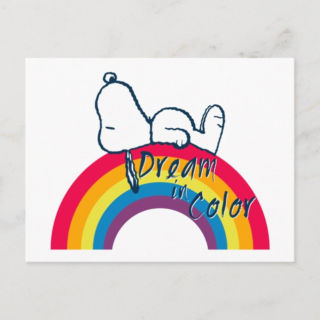 Snoopy | Dream i Färg Rainbow Vykort (Framsida)