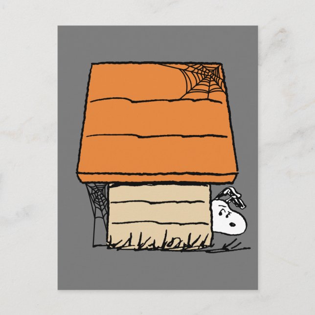 Snoopy Halloween Spindelnät Hundkoja Vykort (Framsida)