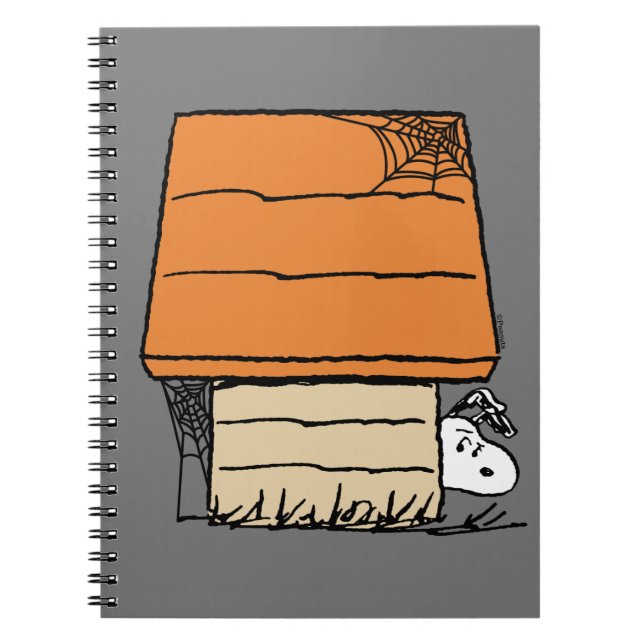 Snoopy Halloween-Spindelnätet Doghouse Anteckningsbok (Framsidan)