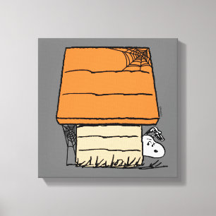 Snoopy Halloween-Spindelnätet Doghouse Canvastryck