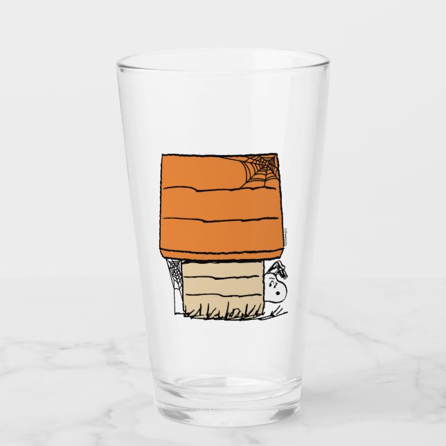 Snoopy Halloween-Spindelnätet Doghouse Glaskopp (Framsida)