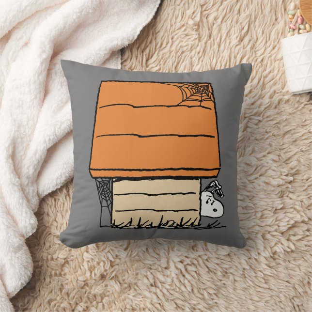 Snoopy Halloween-Spindelnätet Doghouse Kudde (Filt)