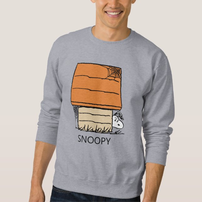 Snoopy Halloween-Spindelnätet Doghouse Lång Ärmad Tröja (Framsida)