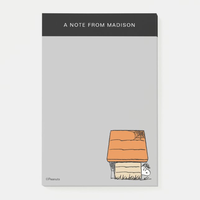 Snoopy Halloween-Spindelnätet Doghouse Post-it Block (Framsida)