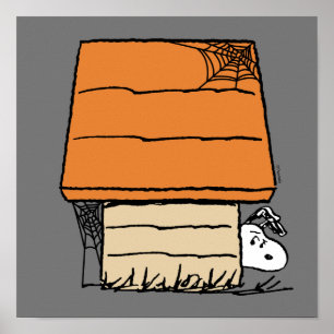 Snoopy Halloween-Spindelnätet Doghouse Poster