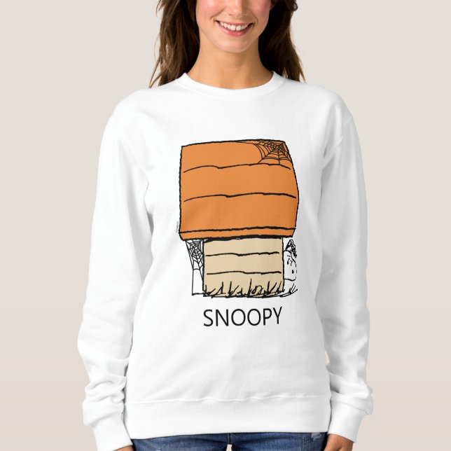 Snoopy Halloween-Spindelnätet Doghouse T Shirt (Framsida)